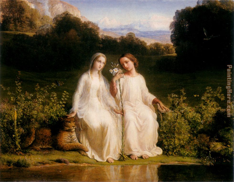 Le Poeme de l'ame - Virginitas painting - Anne-Francois-Louis Janmot Le Poeme de l'ame - Virginitas art painting